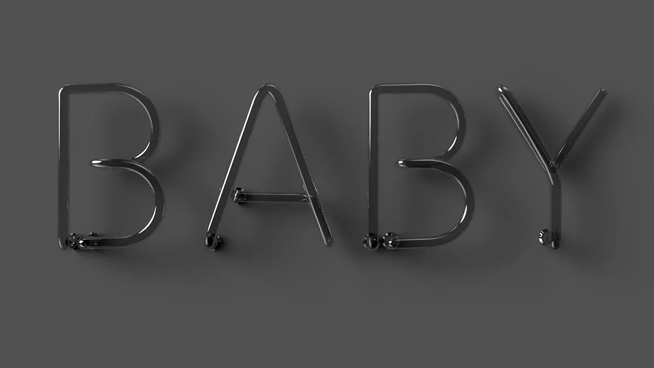 Neon sign off spelling baby