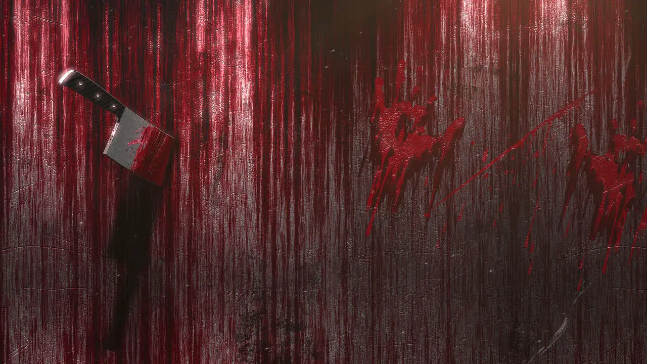 Mystical horror background with dark blood and knife