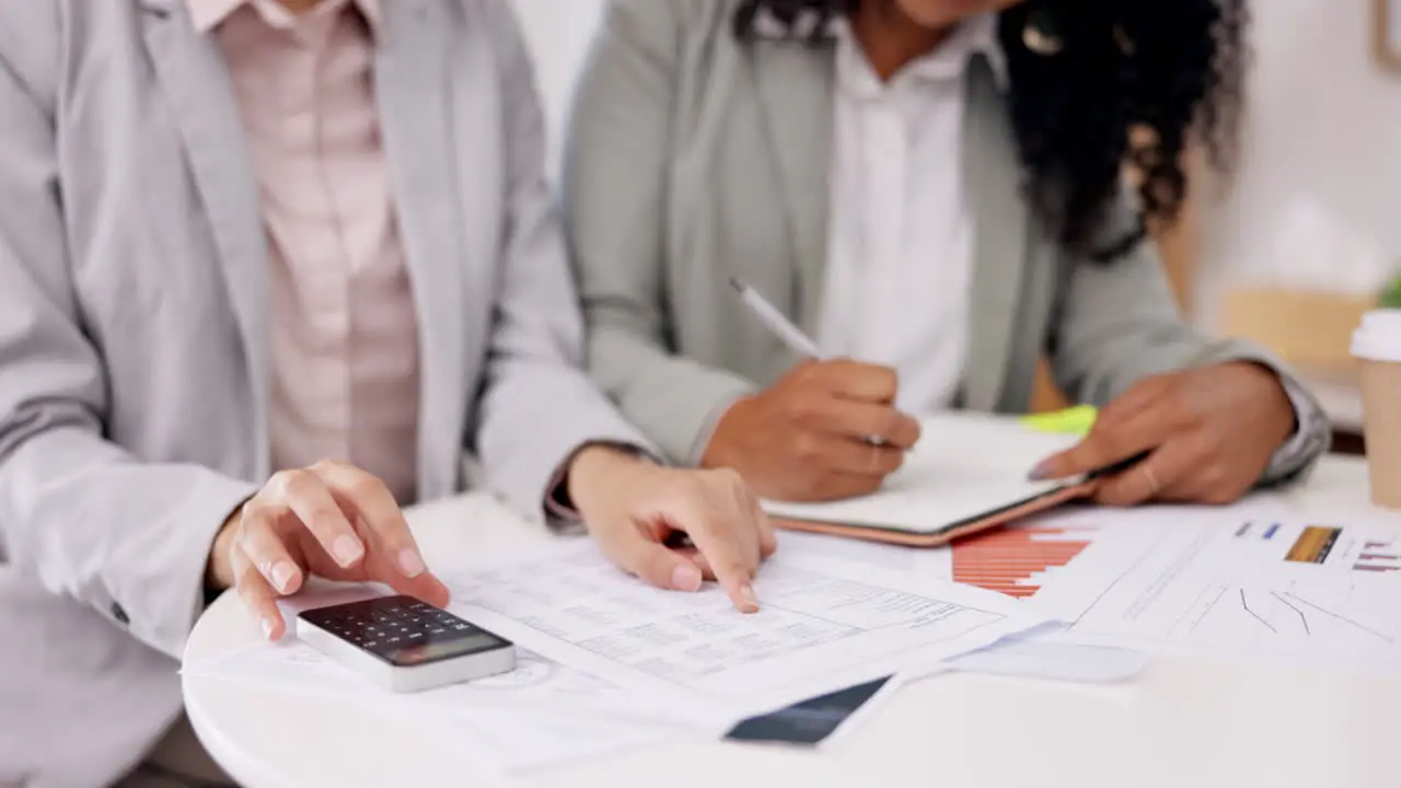 Accounting finance or hands of people writing