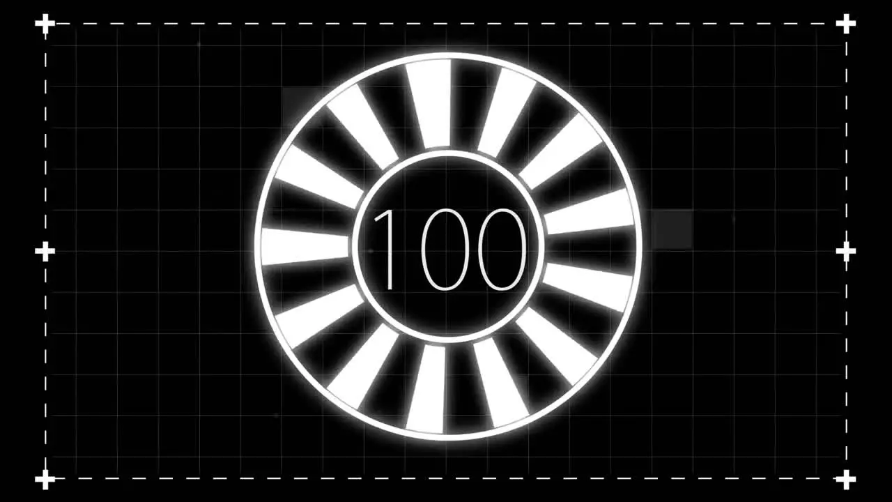 Digital animation of countdown from 0 to 100 on black background 