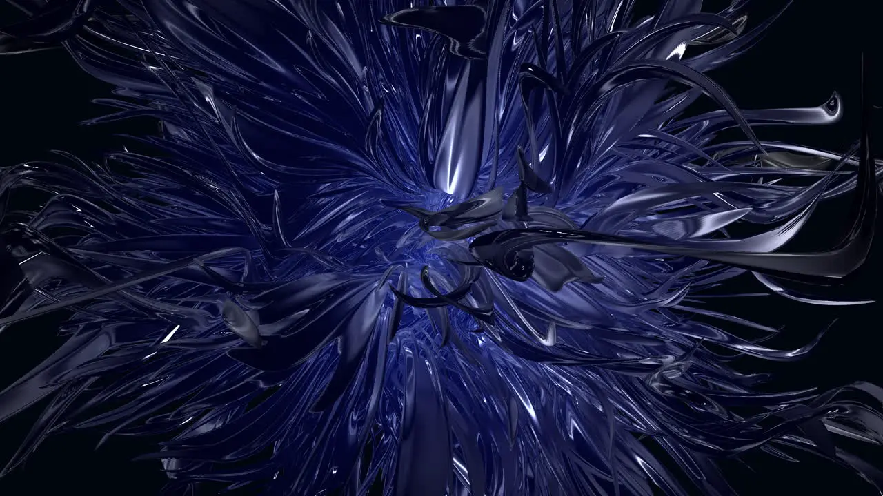 Motion futuristic blue animal with tentacles on outer space