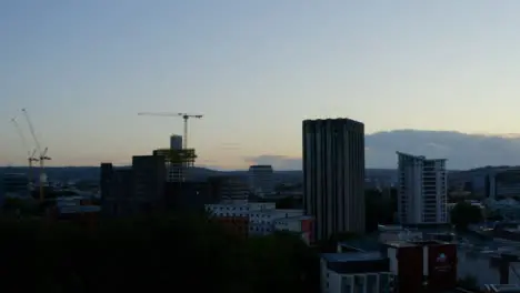 Drone Shot Orbiting Bristol City Skyline 08