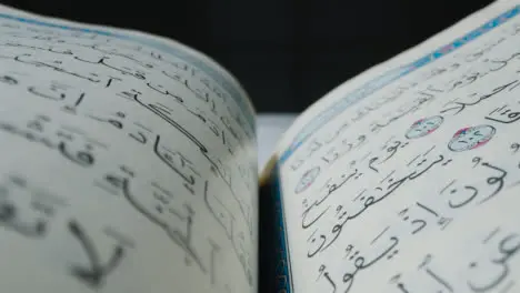 Macro Shot of Turning the Quran Pages