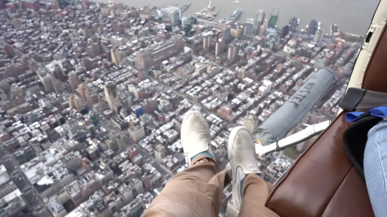 Flying over Manhattan NY in a helicopter