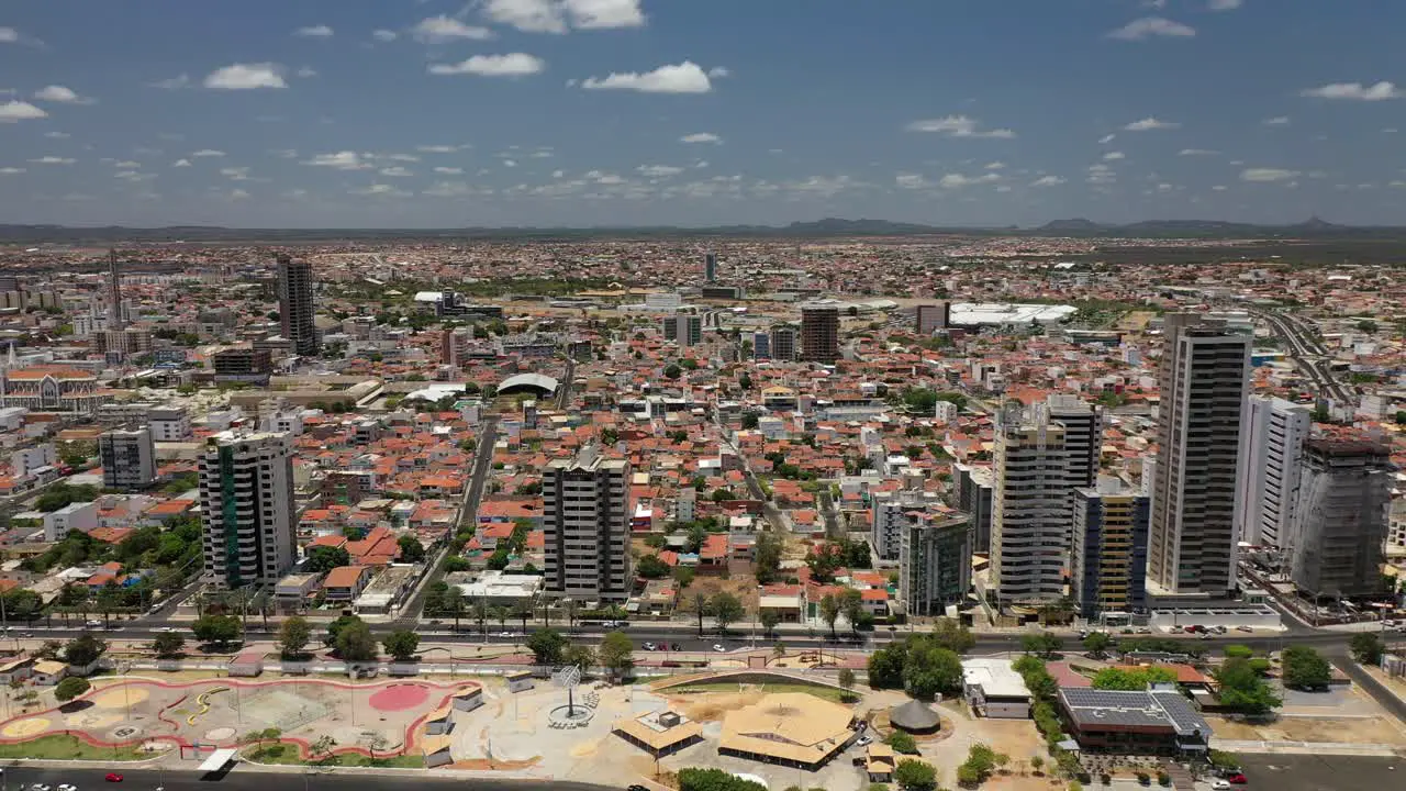 aerial view of the São Francisco river and the city of Petrolina houses and buildings on the waterfront