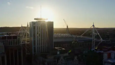 Drone Shot Orbiting Principality Stadium 06