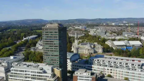 Drone Shot Flying Past the Capital Tower In Cardiff Short Version 1 of 2