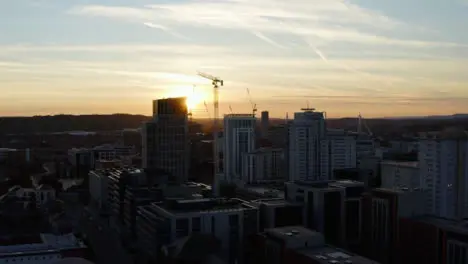 Drone Shot Orbiting High Rise Buildings In Cardiff 08