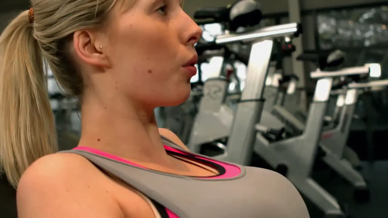 Woman exercising at the gym