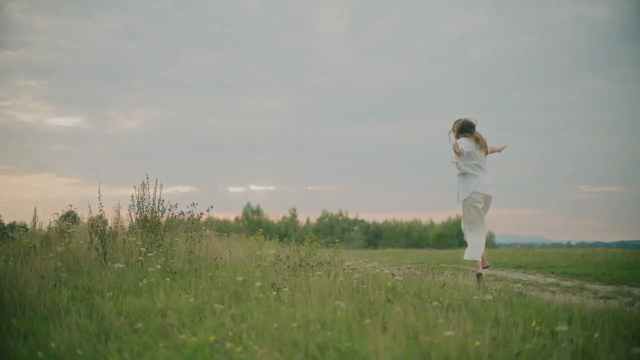 Woman Running And Dancing