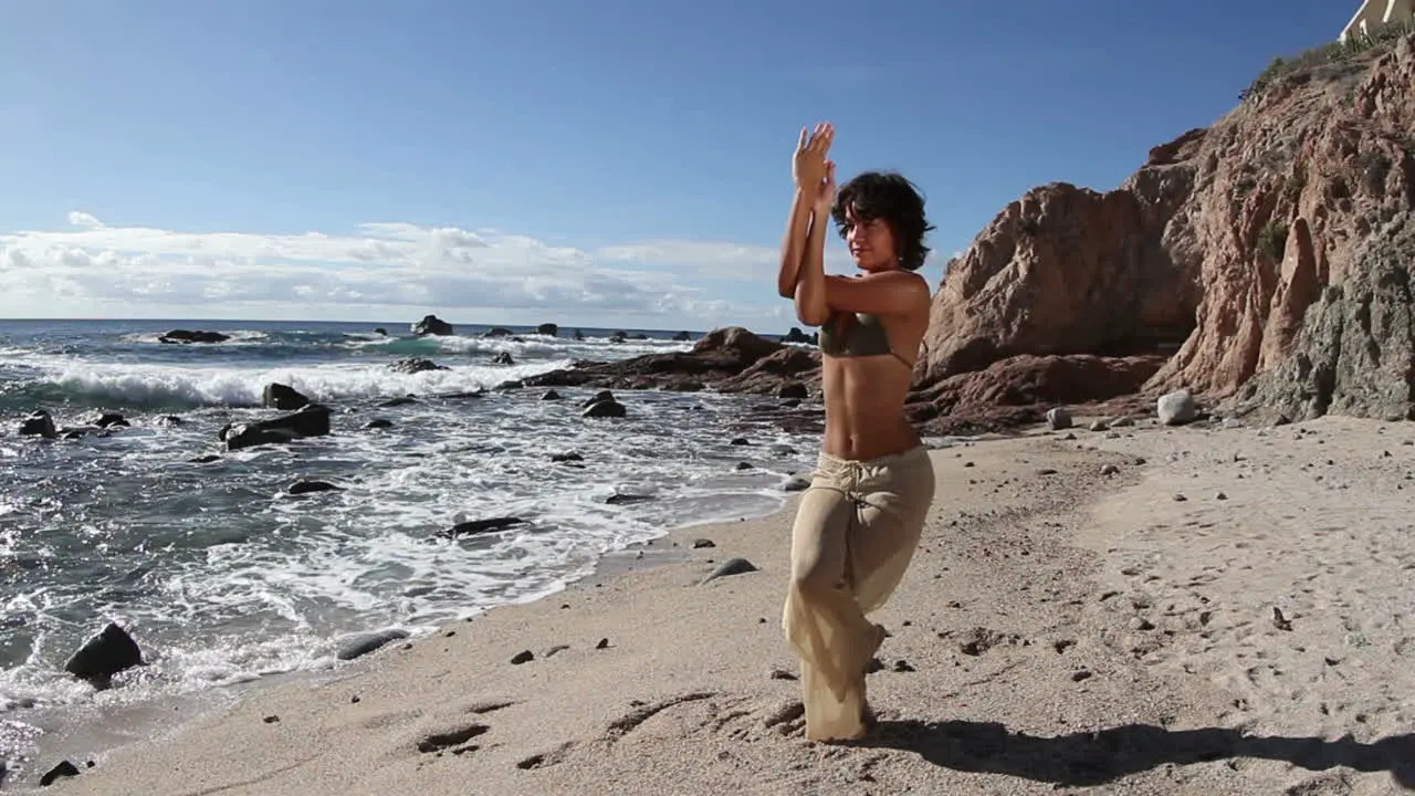 Woman Relaxing on Beach 0 93