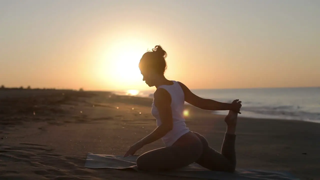 Lady Doing Yoga Stretches 33