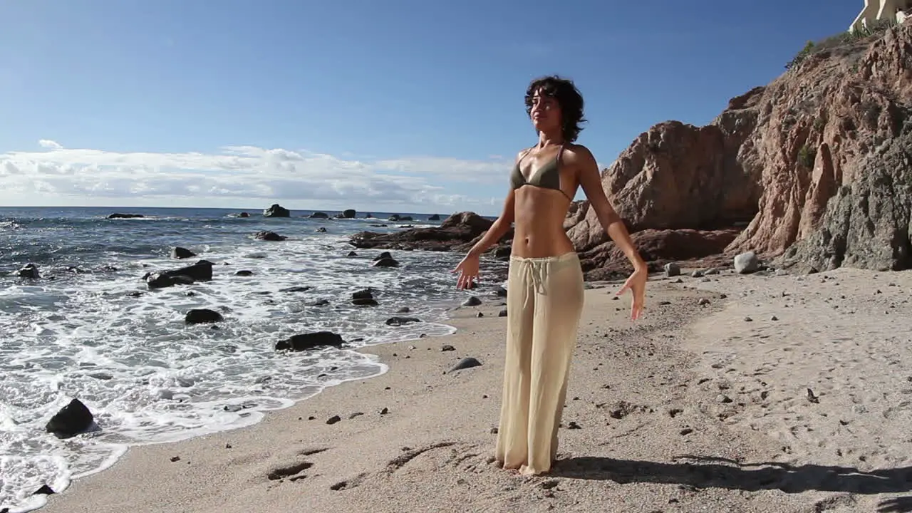 Woman Relaxing on Beach 0 94