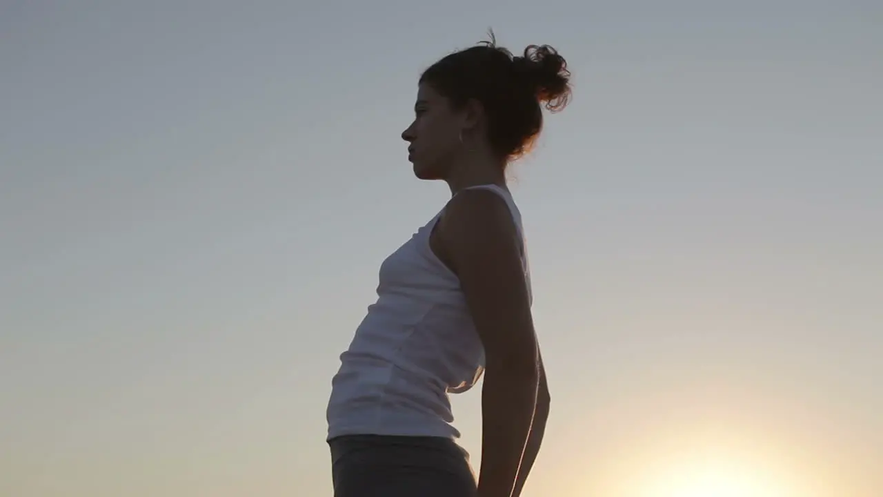 Lady Doing Yoga Stretches 31