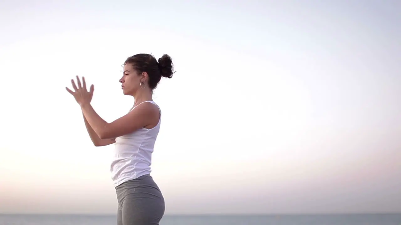 Lady Doing Yoga Stretches 10