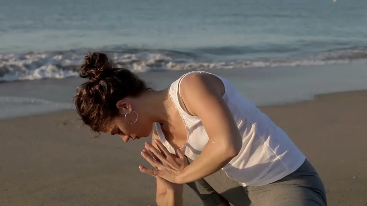 Lady Doing Yoga Stretches 34