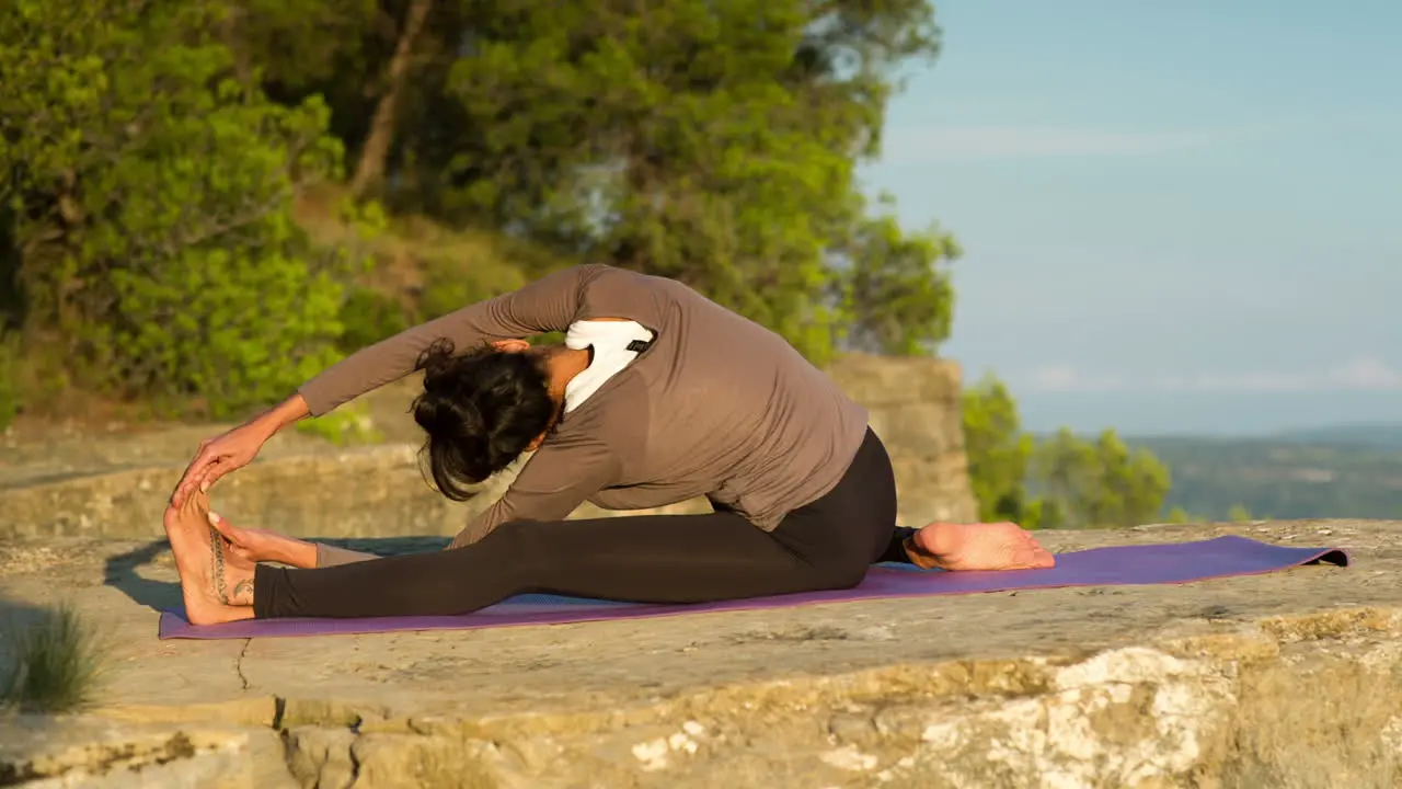 Woman Doing Yoga Outside 03