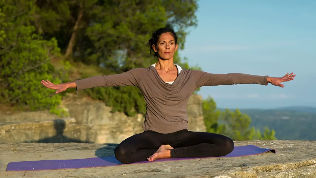 Woman Doing Yoga Outside 09