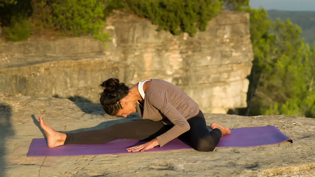 Woman Doing Yoga Outside 00