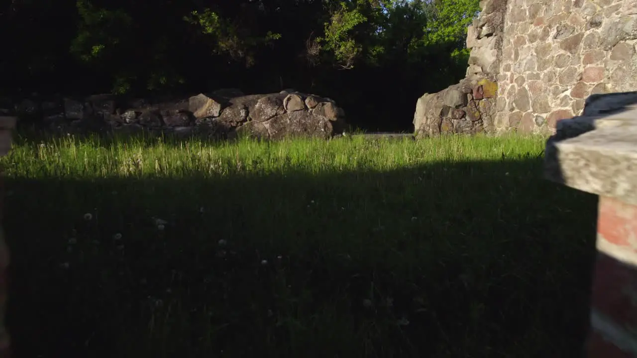 Ruins of an old chapel shot on a summer morning