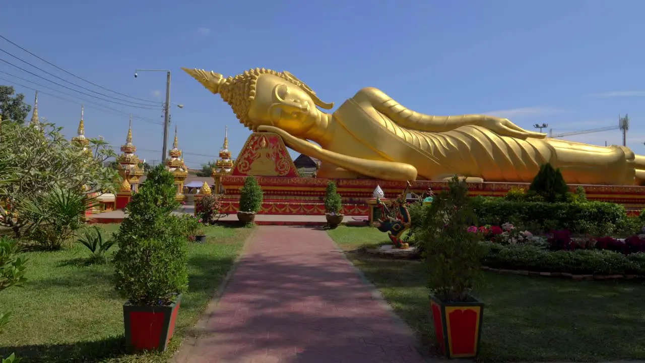 Sleeping Buddha Gimbal Vientiane Laos Tourist Attraction Temple Buddhist Buddhism The Great Buddah Asian Tropical Tropics Cinematic Asia