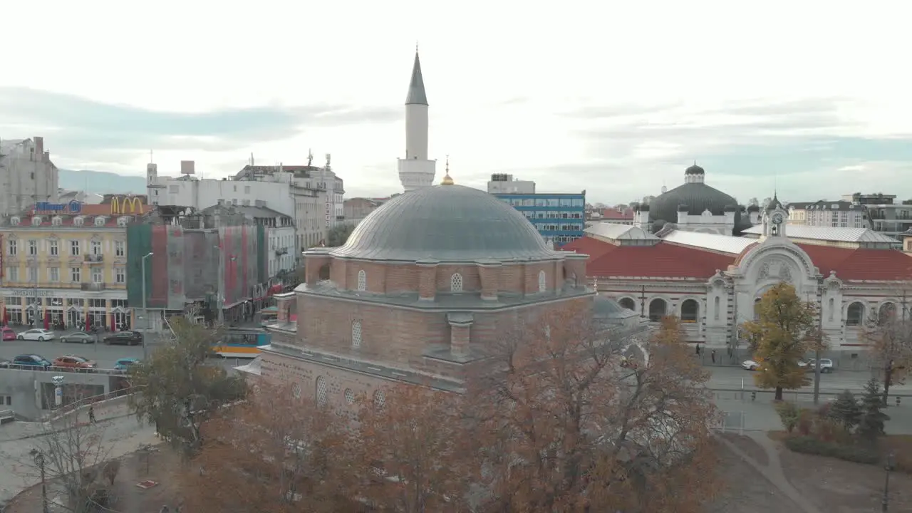 Aerial view of a mosque in Sofia Bulgaria