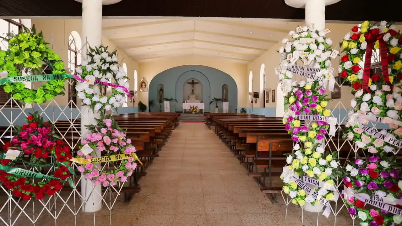 Moments before a ceremony in a church on Bonaire