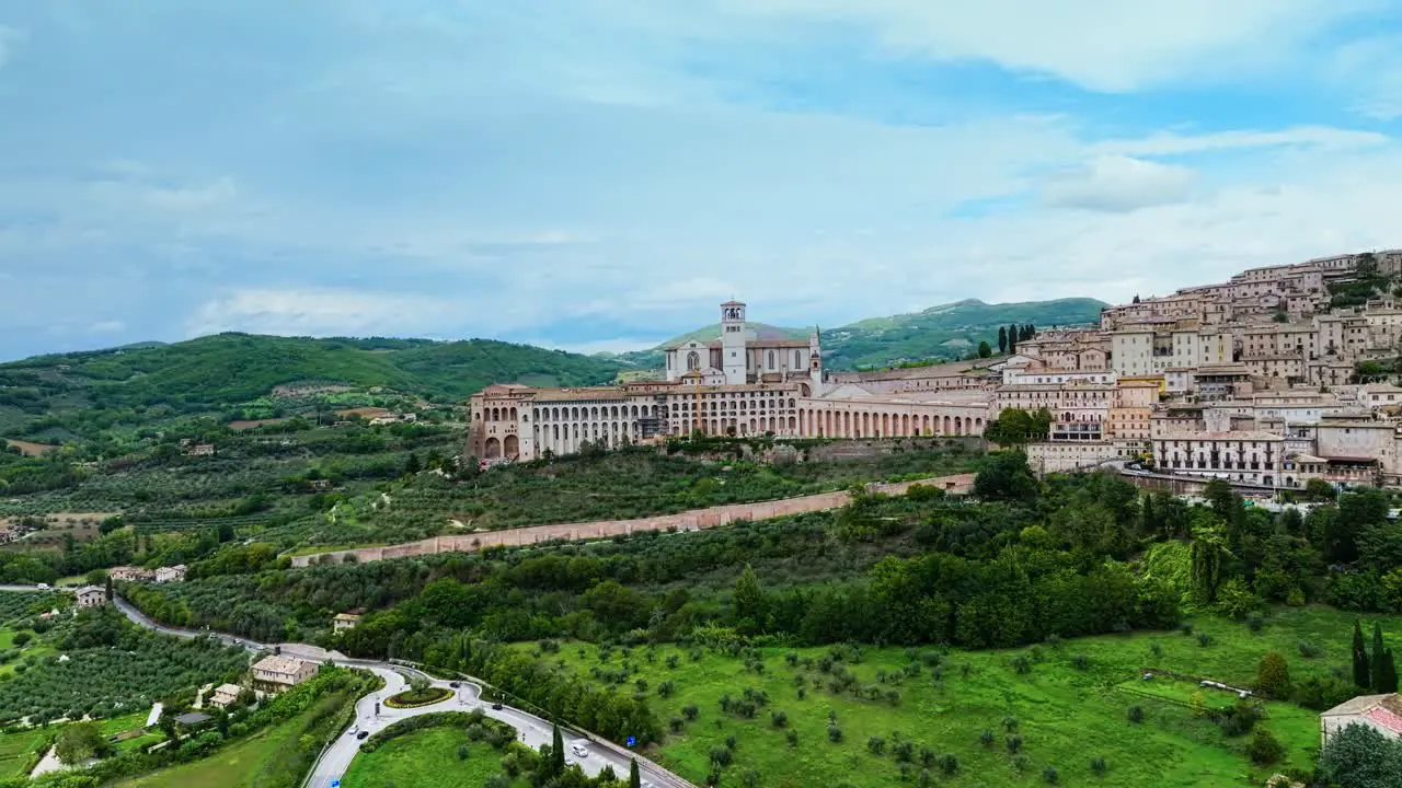 View Of The Basilica of San Francesco d'Assisi And The Old Town In Umbria Italy