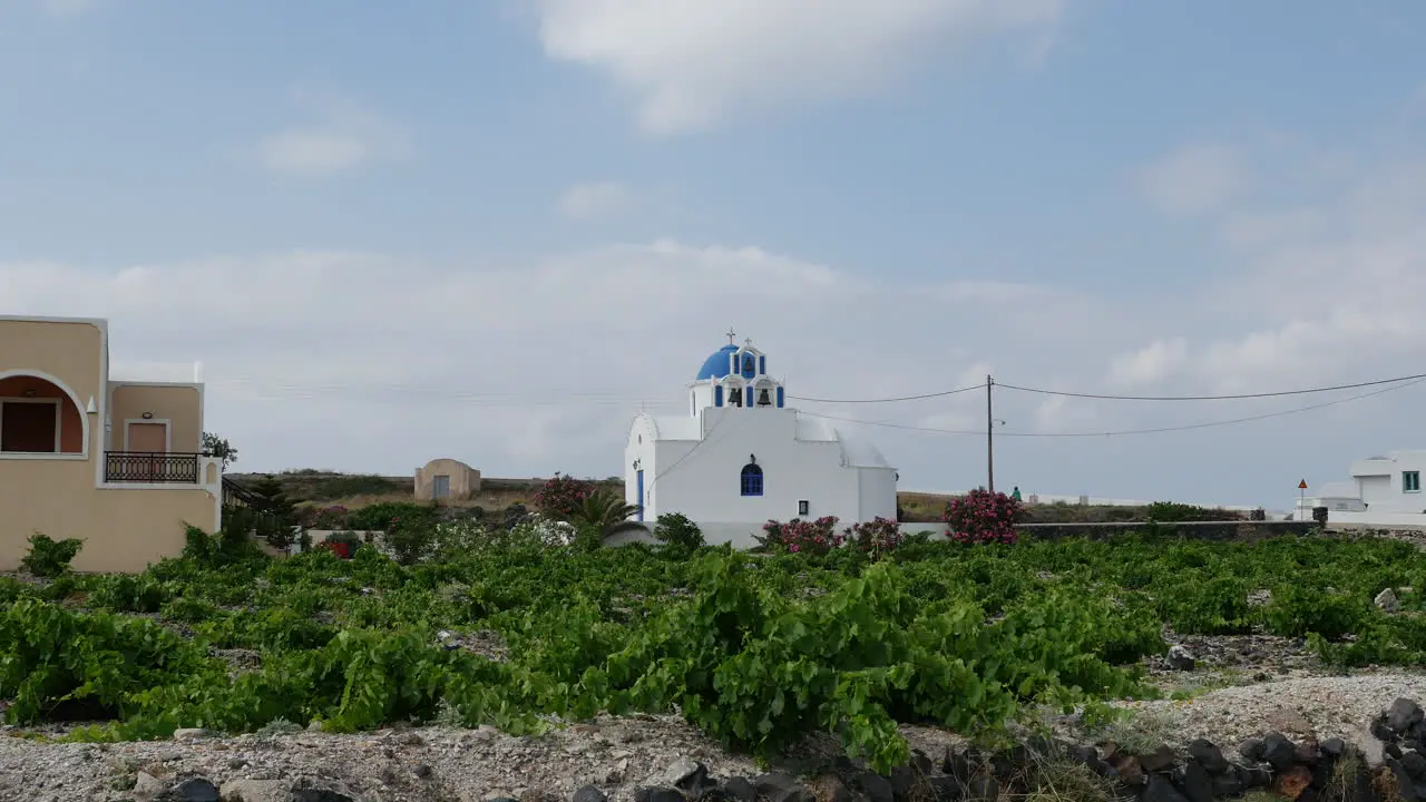 Greece Santorini Church In Vineyard