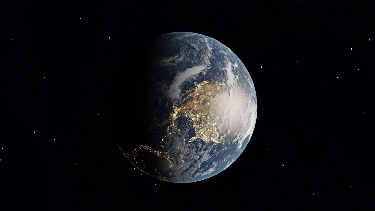 Planet Earth from Space at Night america vertical