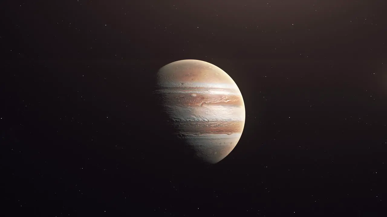 Jupiter In Dark Space Background animation