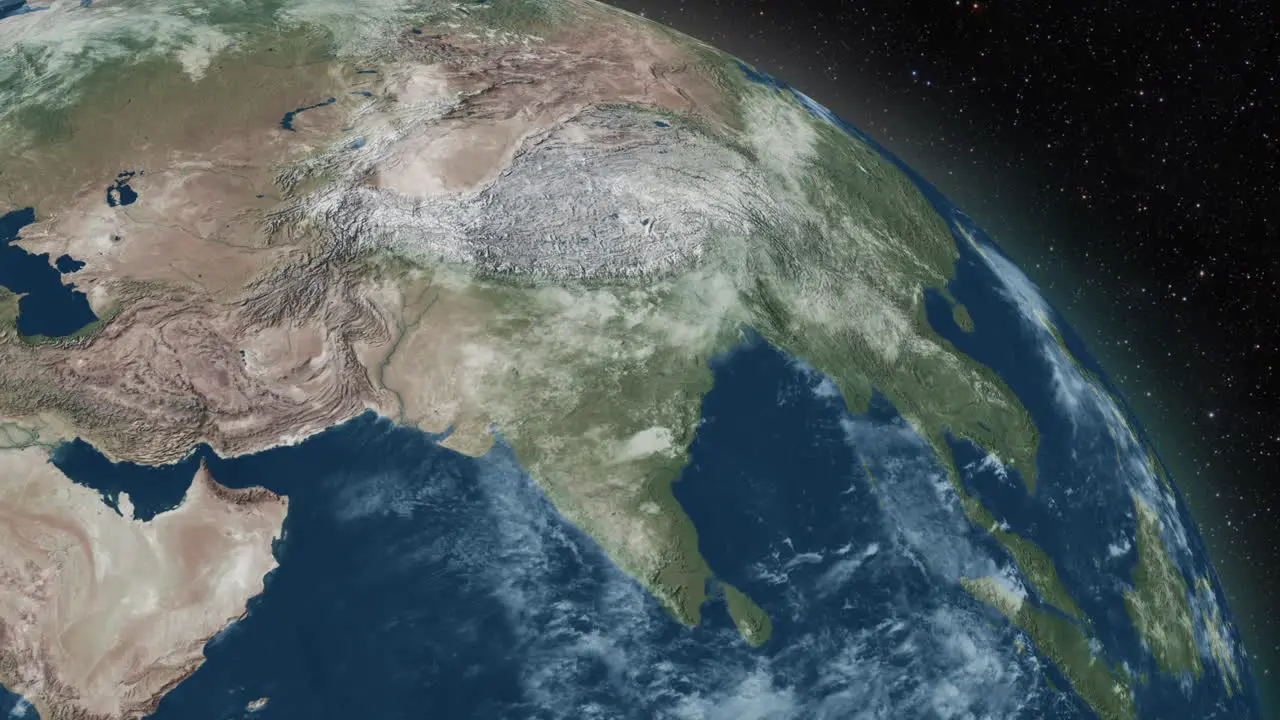 Earth Globe rotating view from space on countries video background in 4K