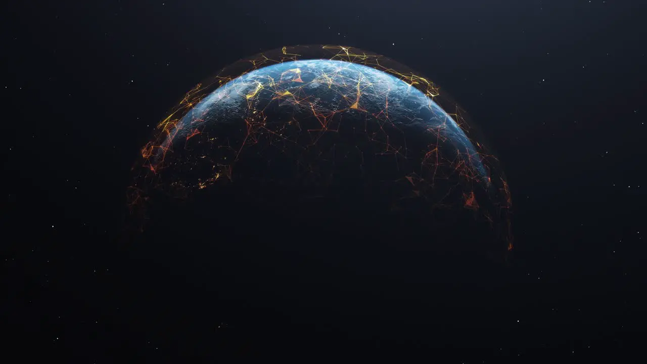 Futuristic Globe Or Earth With Network Connection Line animation