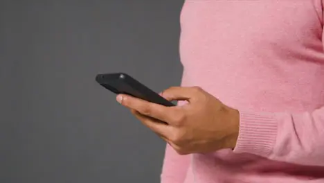 Close Up Shot of Man Texting and Answering a Phone Call