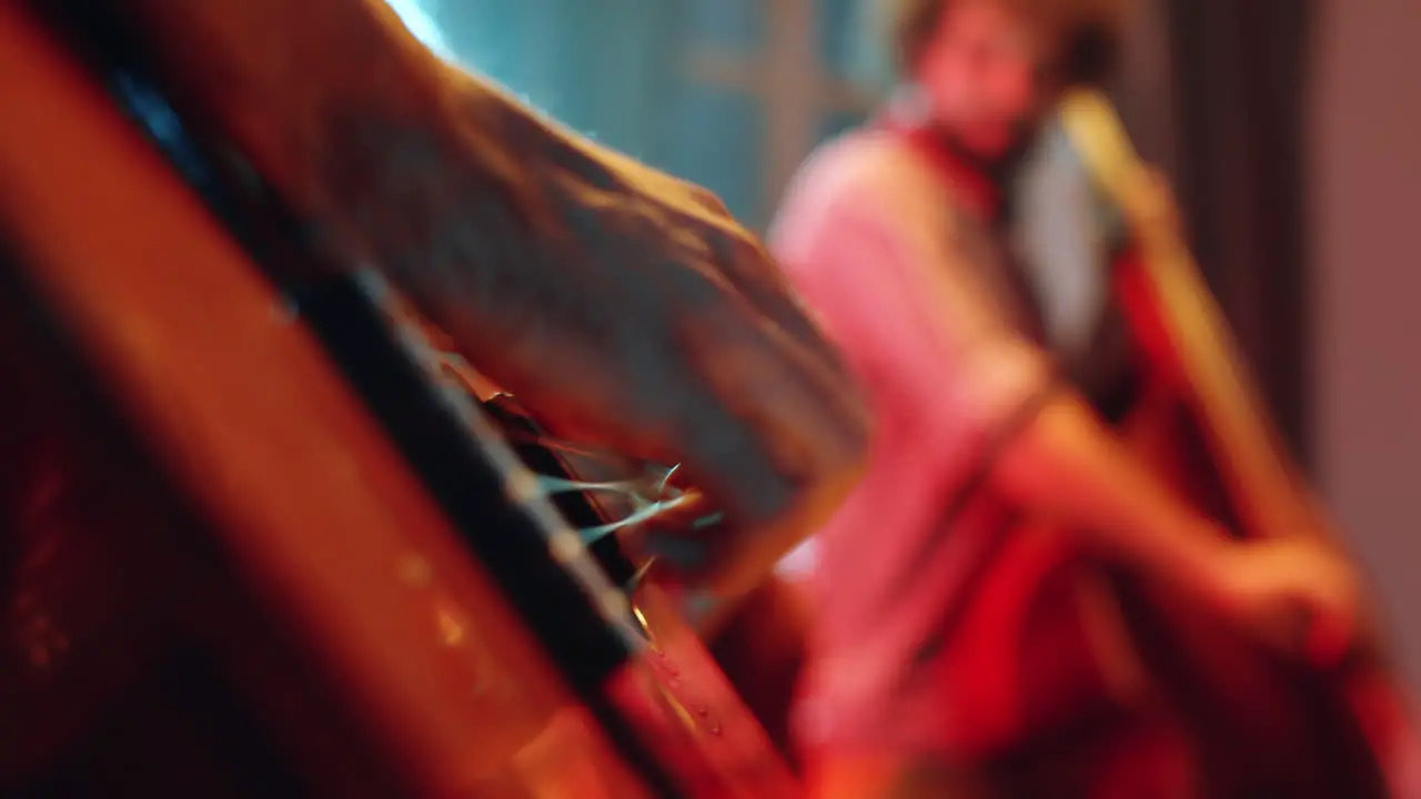 Hands of Musician Playing Guitar on Concert