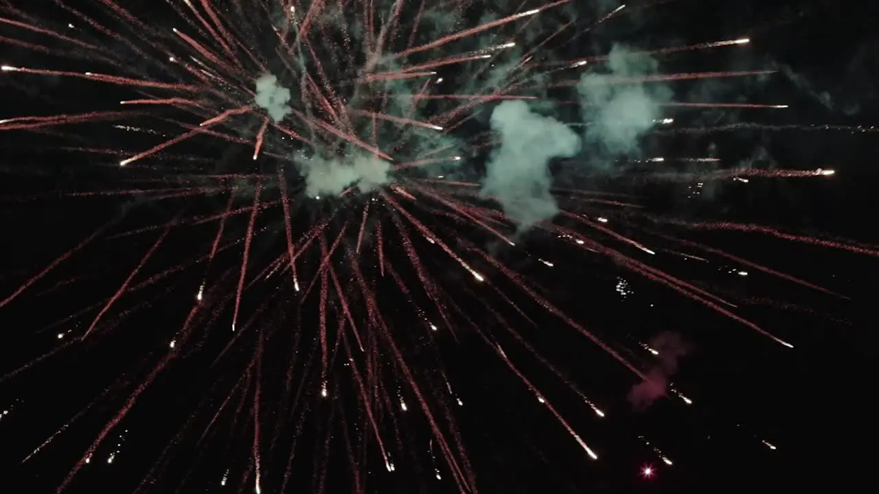 Fireworks exploding on the night sky during an event celebration