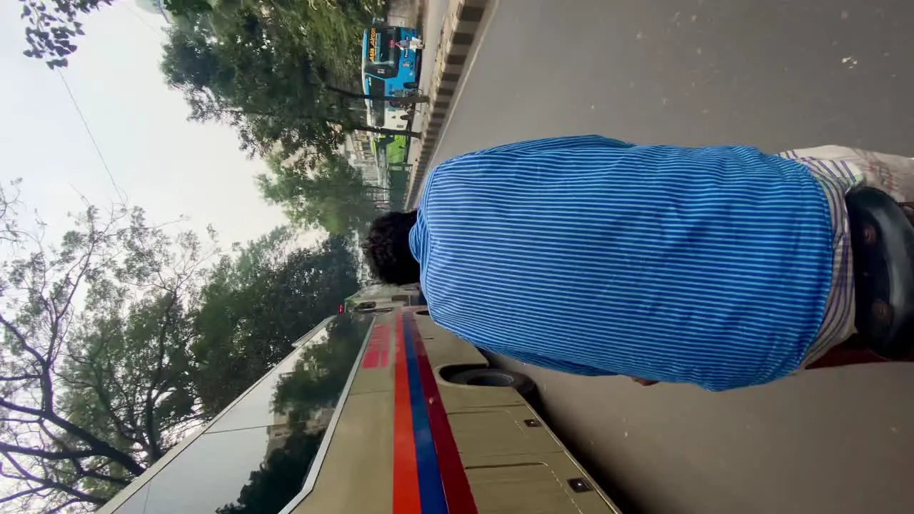 rickshaw puller view from passenger's angle