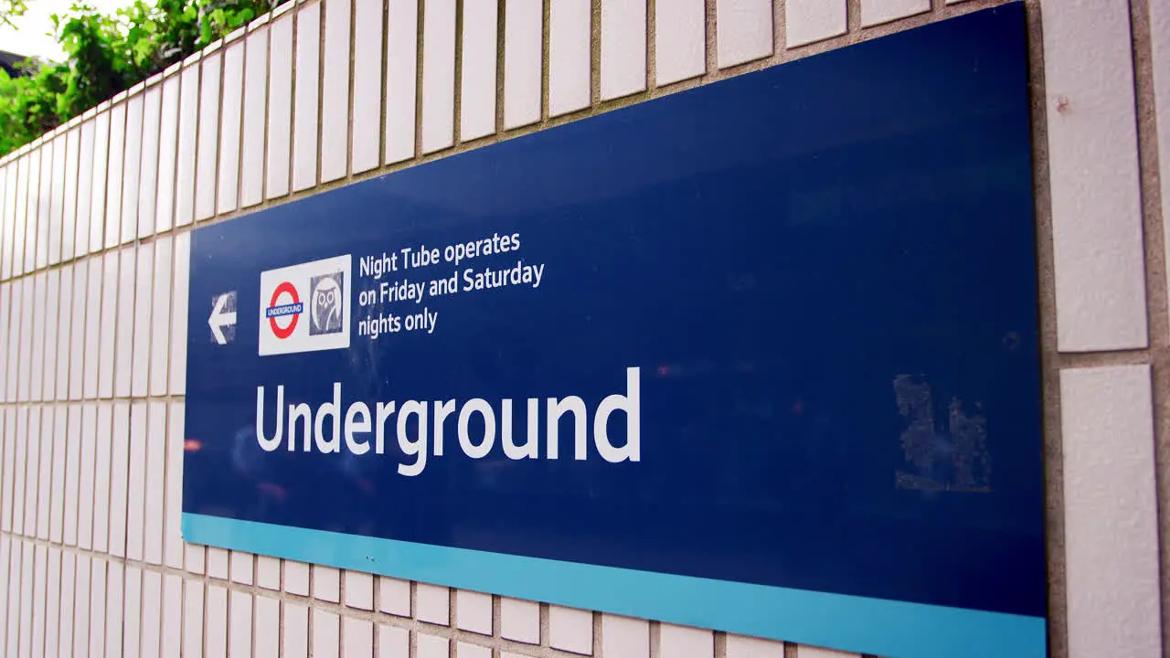 LONDON MAY 2017 Information sign outside a London Underground Station detail