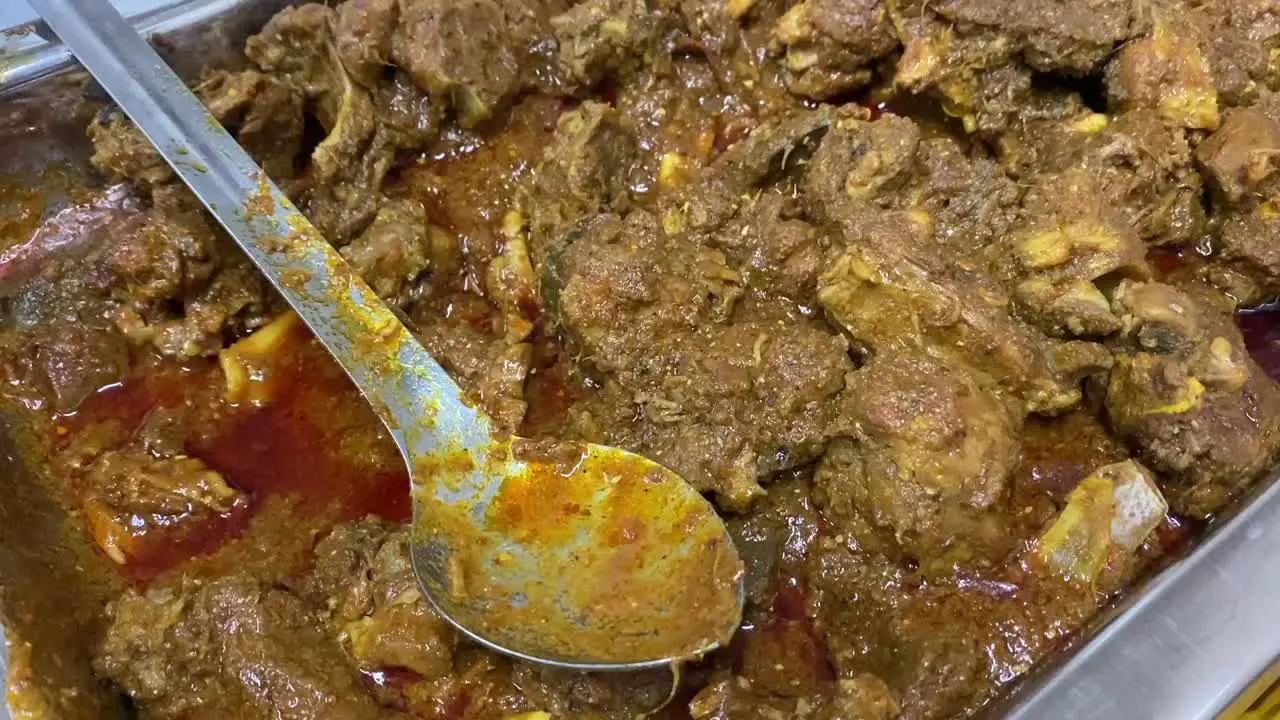 Mutton Kassa cooked in Bengal style in a Indian wedding