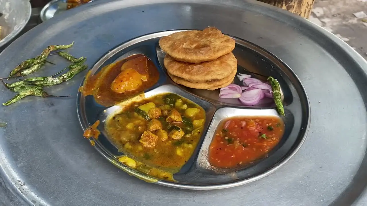 Indian food Puri Bhaji