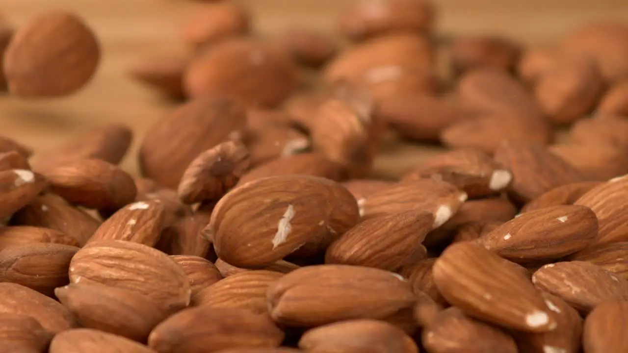 Close up shot of almond nuts