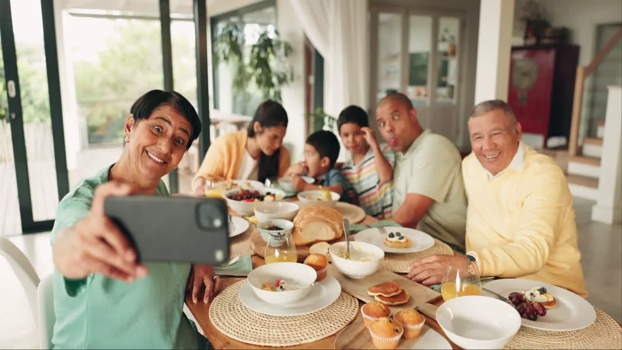 Big family lunch and food on table