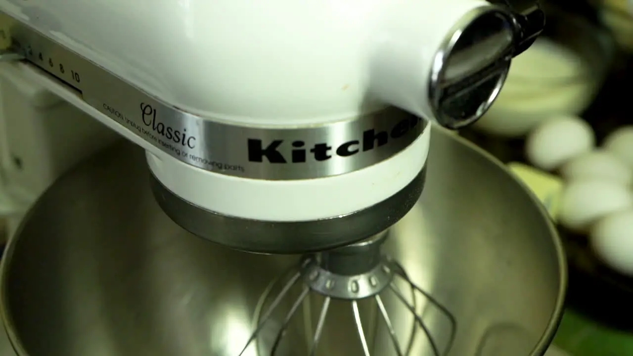 Closeup of a Kitchenaid mixer