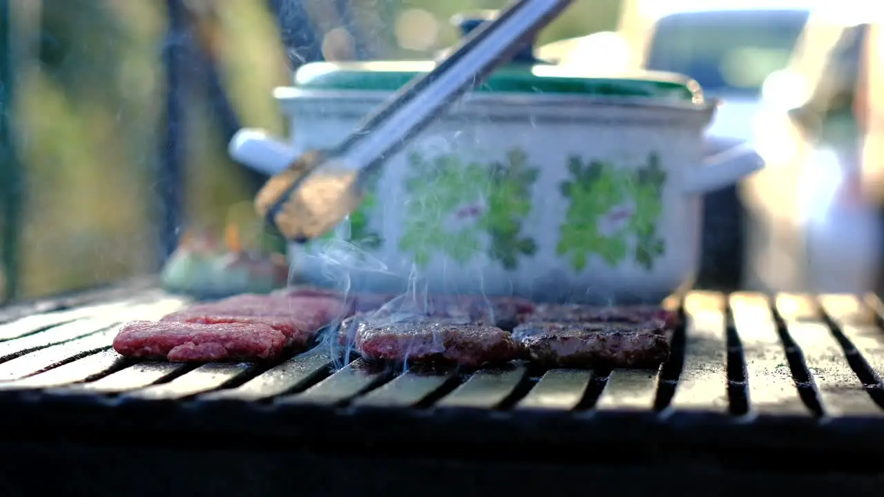 meatballs are cooked on the barbecue