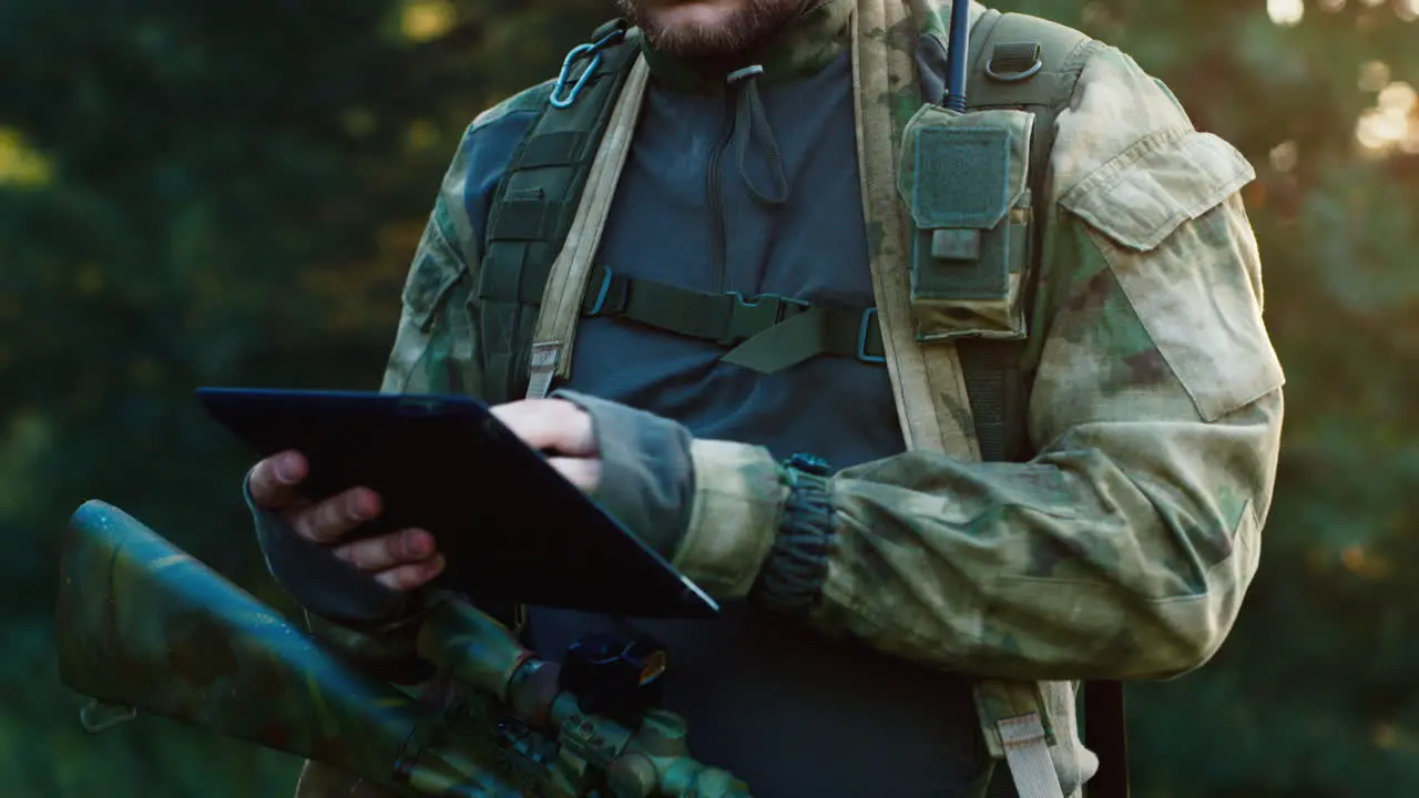 Portrait of a military man using a tablet 2