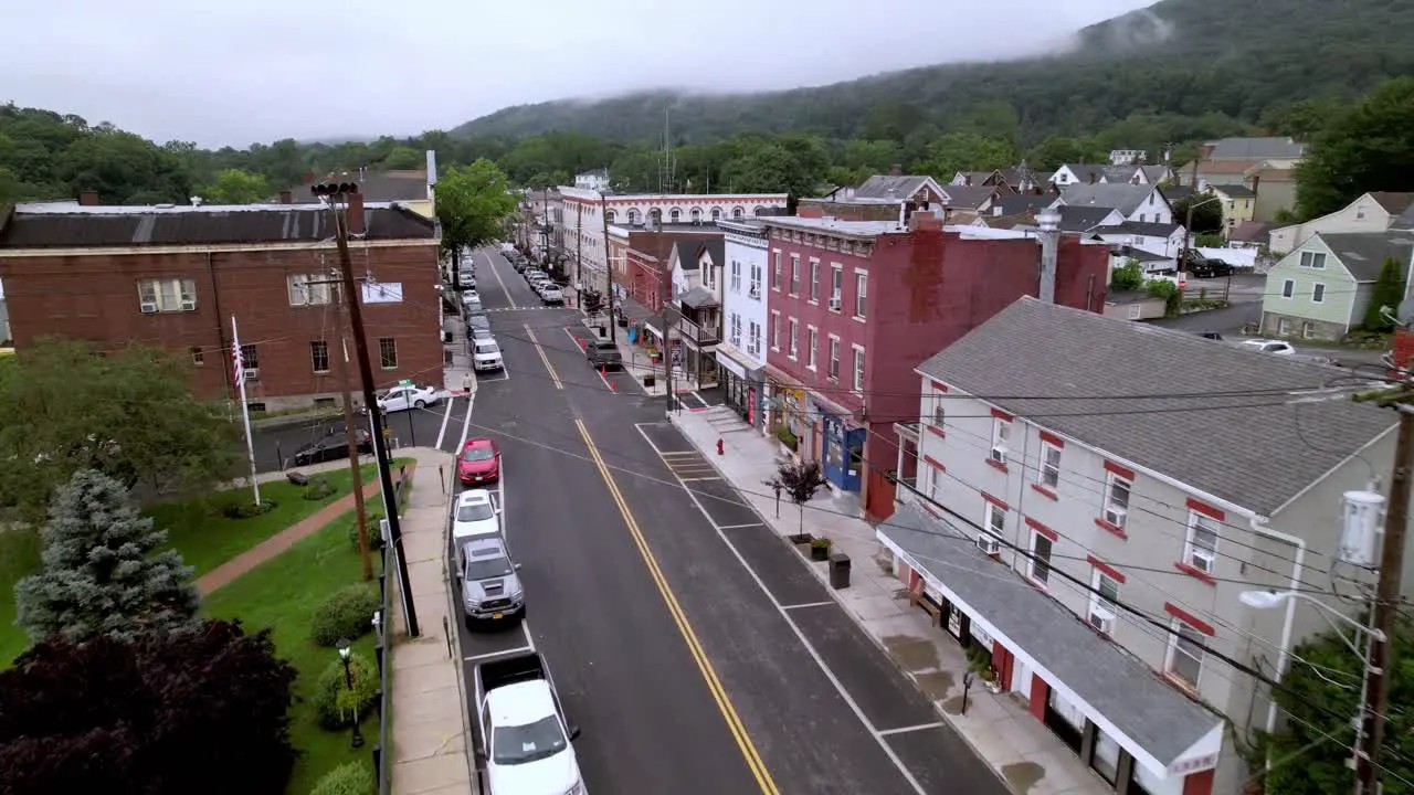 Highland Falls NY New York aerial push in