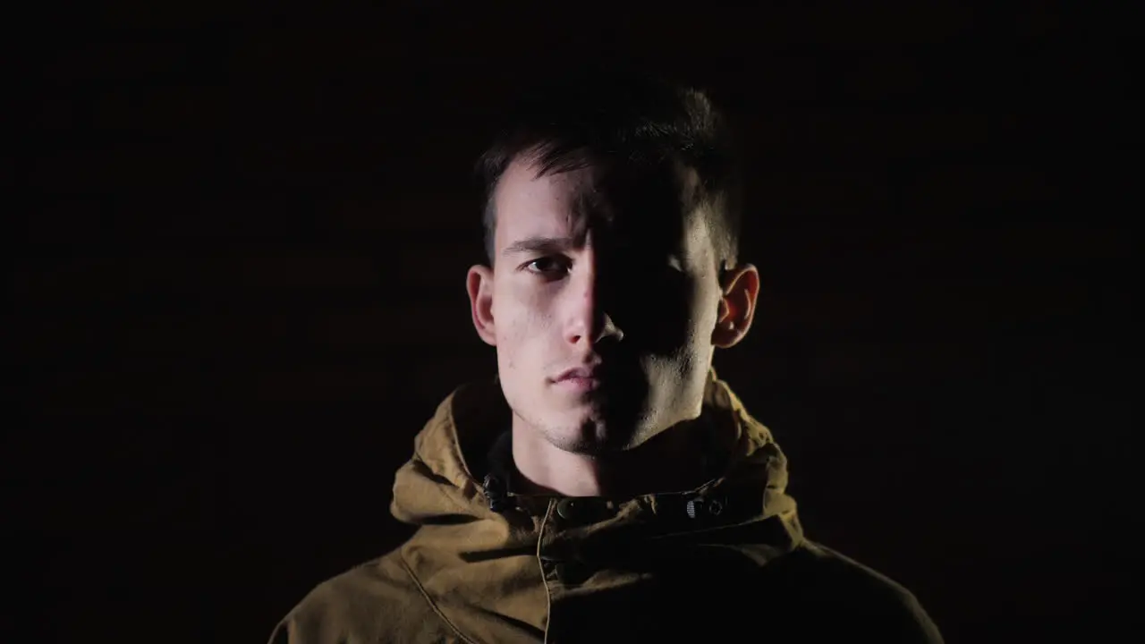 Portrait Of A Young Man In Contrast Light