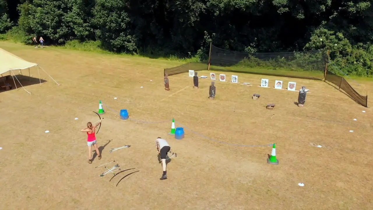 Archers practicing archery at boot camp 4k