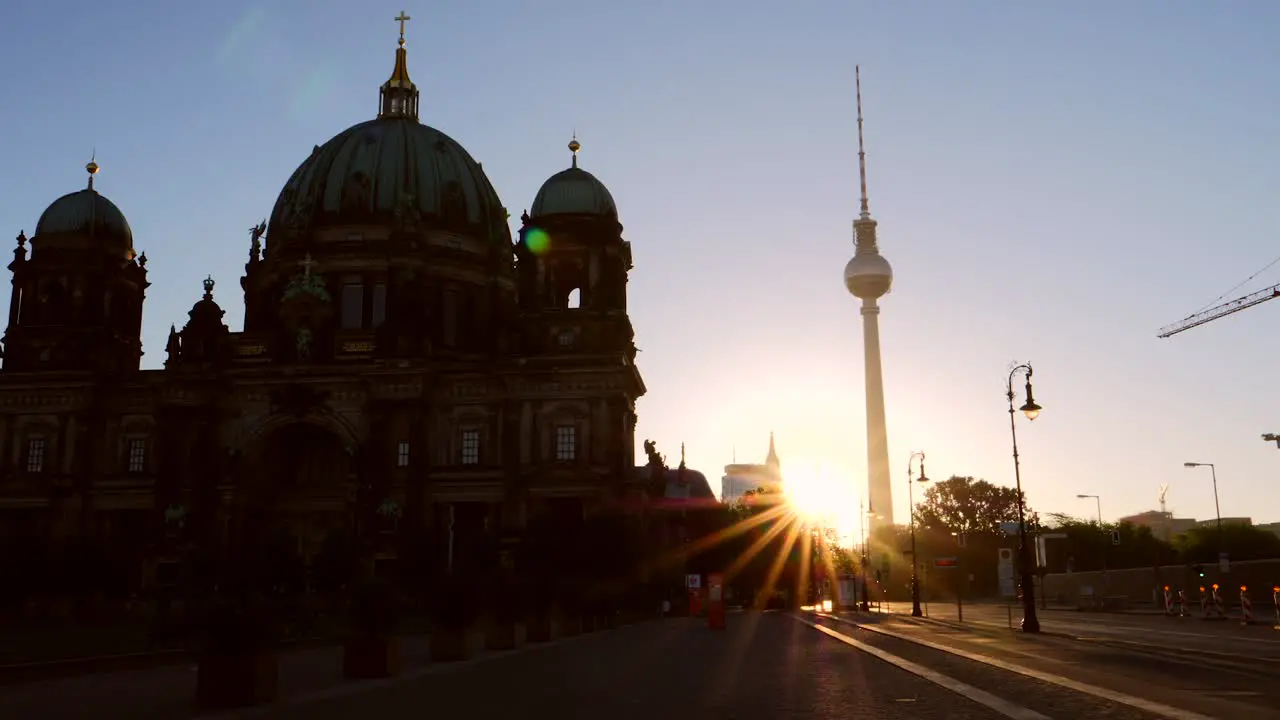 Berliner Dom Silhouetted at Sunrise