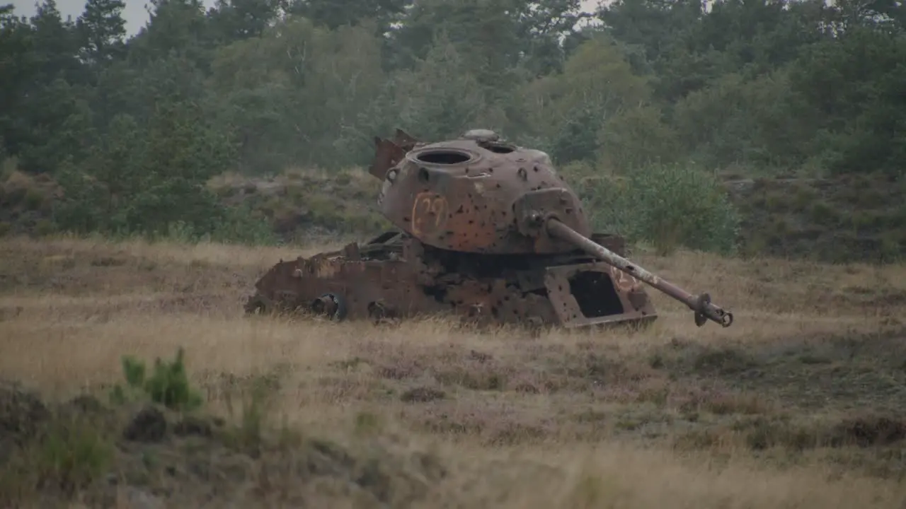 Some old WW2 tanks in the british military training area Senne in Paderborn Germany